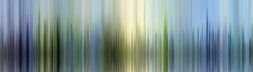 Obraz premium Vertical streaks of blue, green, and beige create an abstract, blurred landscape with a calming, serene effect.