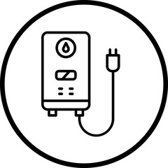 Water Heater Line Icon Style