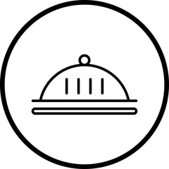 Food Tray Line Icon Style