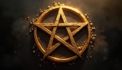 Golden Pentagram Symbol