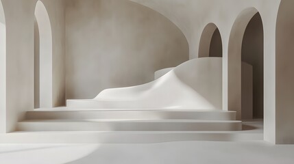 Architectural interior design with smooth, flowing forms.
