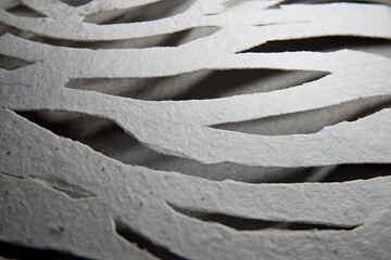 Abstract white paper layers with gaps
