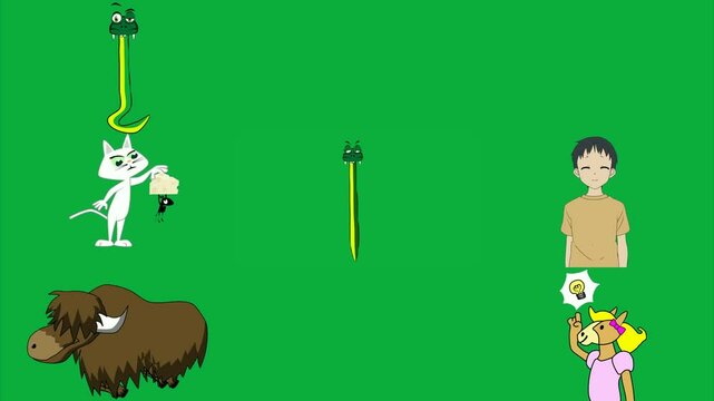 green snake background dog running through screen monkey it white cat eyes image worm boy standing front cartoon bison witch her broom horse pink dress fish swimming holding bag girl light .