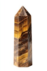 Tiger eye gem stone on white background