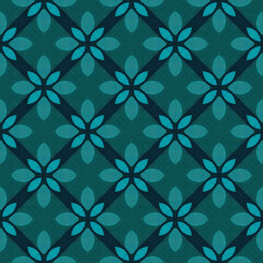 Chic teal and aqua abstract flower wallpaper. A continuous, 3600x3600 px high-quality decorative JPG background for branding, packaging, or eye-catching digital art.
