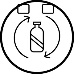 Plastic Recycle Line Icon Style