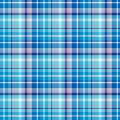 Seamless pattern with pleasant light and dark blue colors for plaid, fabric, textile, clothes, tablecloth and other things. Vector image.