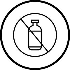 No Plastic Bottles Line Icon Style
