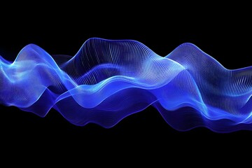 Fototapeta premium Dynamic Blue Wave Abstract: Mesmerizing Digital Art