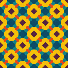 Playful modern seamless background showcasing a repeating pattern of stylized floral shapes, artistic floral geometric pattern, 3600x3600 px high quality JPG background
