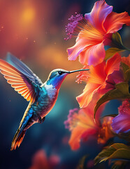 Plakat hummingbird in flight