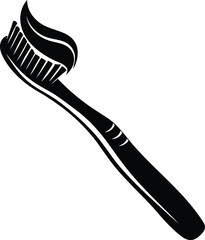 Toothbrush vector graphics resource, toothbrush silhouette vector illustration, toothbrush line art vector icon design