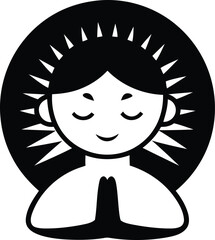 Woman in lotus pose, yoga meditation, line art vector illustration, Woman in lotus pose or yoga meditation silhouette vector icon art