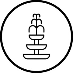 Fountain Line Icon Style