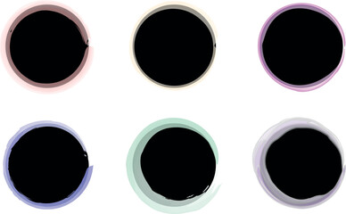 Elegant Watercolor Circle Textures: High-Quality Vector Elements Featuring Subtle Color Blends and Artistic Handcrafted Style for Graphic Design Use