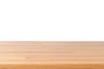 Wooden Table Surface with White Background Mockup