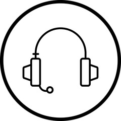 Headphones Line Icon Style