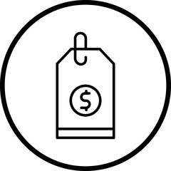 Price Tag Line Icon Style