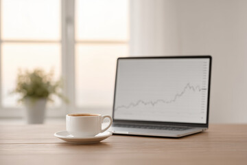 serene office environment with clear background featuring confident investor analyzing longterm investment