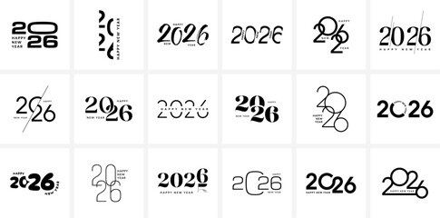 2026 set, New Year number logo vector collection