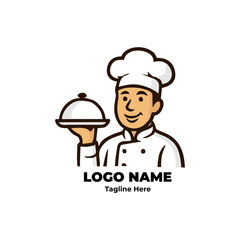 Chef logo, chef face, cute chef, restaurant cartoon, culinary emblem for food business branding, modern chef concept, illustration design, cooking brand, character vector for packaging
