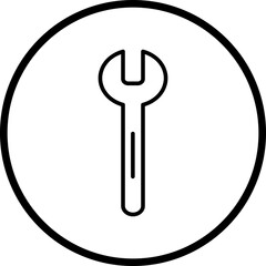 Wrench Line Icon Style
