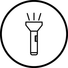 Flashlight Line Icon Style