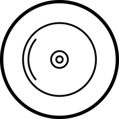 CompactDisk Line Icon Style