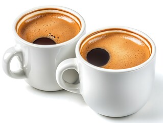 Fototapeta premium Two Espresso Cups, White Background