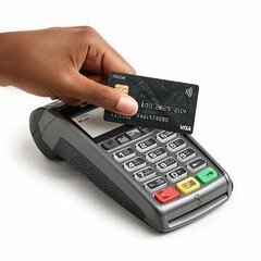 Inserting Debit Card Retail Checkout Image Indoor Setting Close-Up Payment Processing