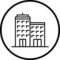 Office Building Line Icon Style