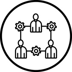 Team Work Line Icon Style