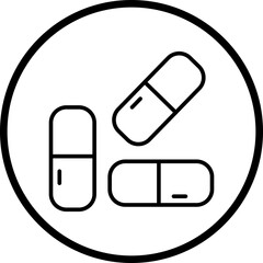 Pills Line Icon Style
