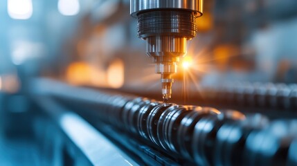 A close-up shot of precise machinery in an industrial setting highlights the importance of technology and craftsmanship in modern manufacturing processes.