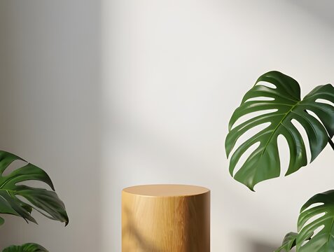 Blank wood podium product display