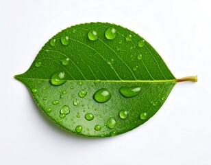 Close-up of a wet green leaf