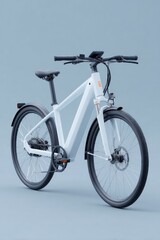 Fototapeta premium of sleek modern electric bicycle on neutral background