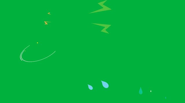 green screen white background yellow star lightning bolt middle image blue hearts it music notes two drops water line golf ball drop flag european union circles circle stars lines leaves.