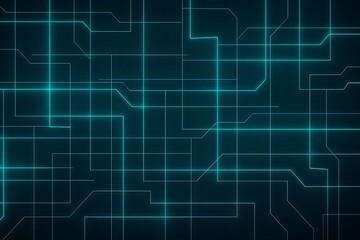 Abstract digital network illustration with glowing blue lines suggesting data flow or circuitry grid suitable for technology concepts