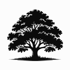 Striking Tree Silhouette: Organic Growth in Monochrome Elegance