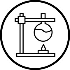 Bunsen Burner Line Icon Style