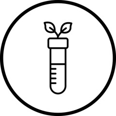 Plany Test Tube Line Icon Style