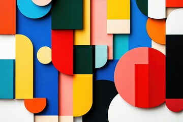 Abstract Colorful Geometric Shapes Composition