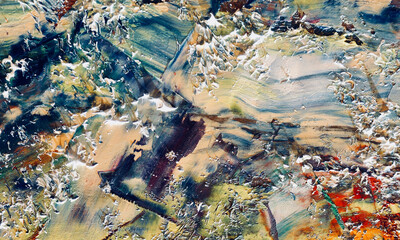 Abstract art background . Hand painting artwork on canvas .