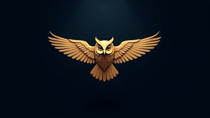 Cyber owl head in pastel lines, blending intelligence, night vision, and futuristic design with precision. Golden owl logo and Futuristic owl logo