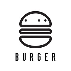 Obraz premium Minimal Burger Logo Design – Silhouette Style Vector for Fast Food Branding 