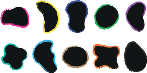 Decorative Watercolor Vector Shapes – Colorful Splash and Brush Element Collection for Creative Projects