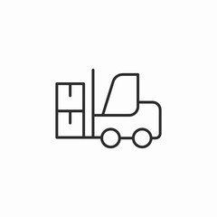 forklift load warehouse icon sign vector