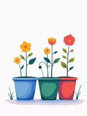 flowers in pots