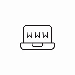 laptop www icon sign vector